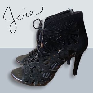 Joie "Paxton" Black Suede Cut-out Heels 36.5 6.5